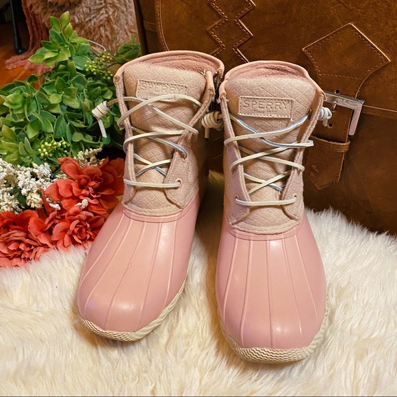 blush sperry duck boots